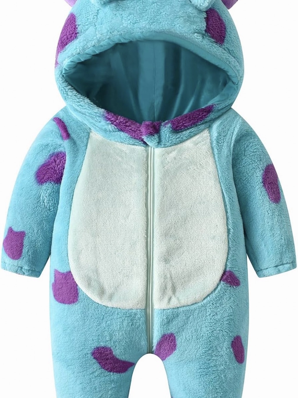 Amazon Blue and Purple Plush Hooded Baby Costume Romper